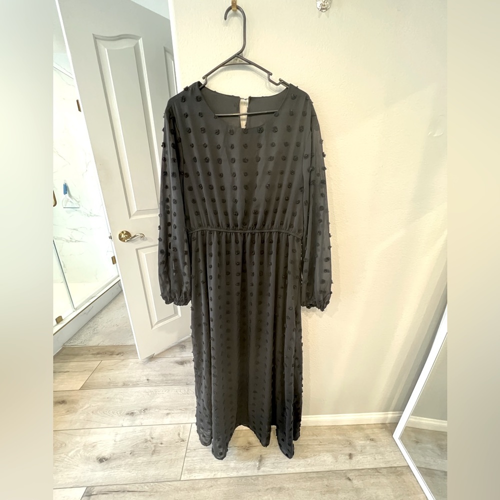 Shein long sleeve Black maxi dress